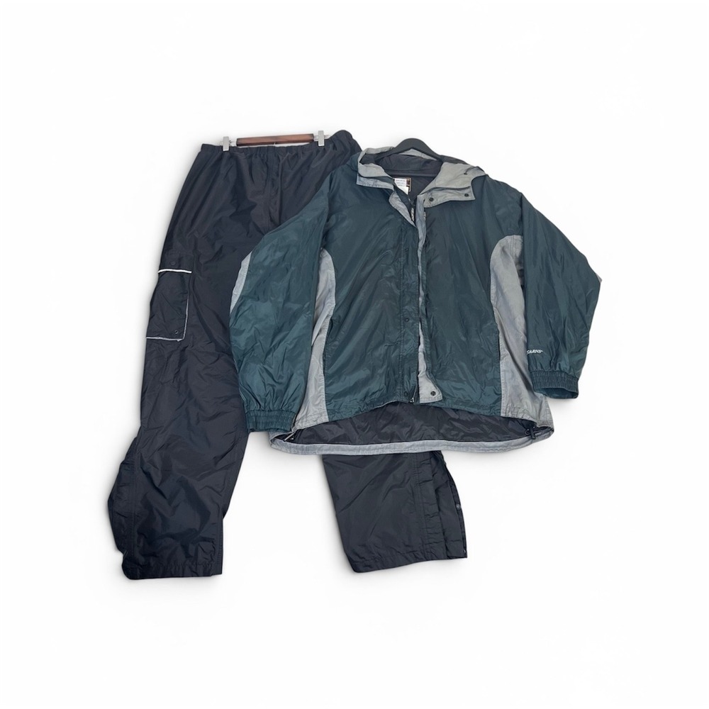 Stearns Dry Wear Jacket & Pants Set XXL‎ Green Black Fishing Hiking Outdoor